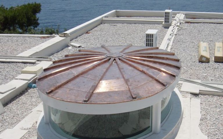copper covering dormer rooftop