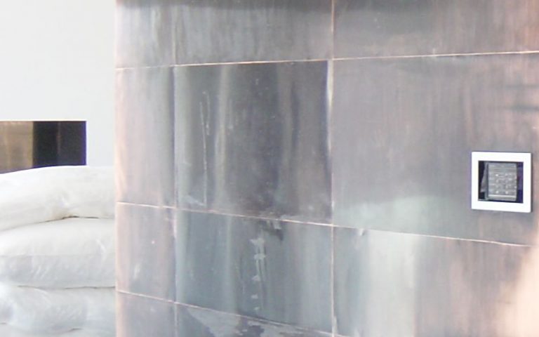copper covering on internal wall